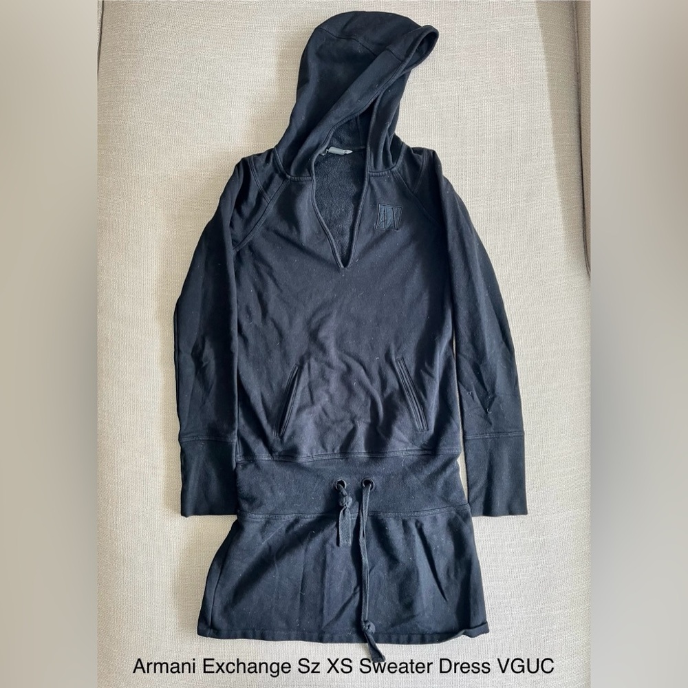 Armani Exchange Hooded Sweatshirt Dress XS